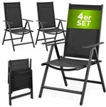 CASARIA&reg; Aluminium Gartenstuhl Bern Klappbar Anthrazit 4er Set