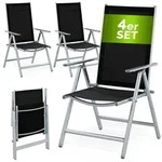 CASARIA&reg; Aluminium Gartenstuhl Bern Klappbar Silber 4er Set