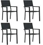 vidaXL Gartenst&uuml;hle 4 Stk. Schwarz HDPE Holz-Optik
