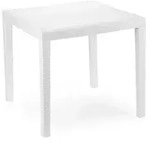 Supplier Brand Bistrotisch King, Kunststoff, 79 x 79 cm, Rattan Optik, wei&szlig;