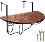 tectake Balkontisch zum Einh&auml;ngen mit Mosaikmuster klappbar 75x65x62cm ...
