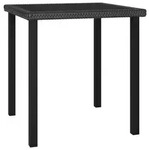 vidaXL Garten-Esstisch Schwarz 70x70x73 cm Poly Rattan