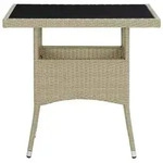 vidaXL Garten-Esstisch Beige Poly Rattan und Glas