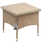 CASARIA&reg; Polyrattan Beistelltisch 50x50x45cm Beige Grau