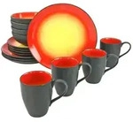 CreaTable Hot Red Kombiservice 16-tlg Steinzeug