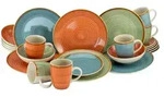 CreaTable Country bunt Kombiservice 24-tlg Steinzeug