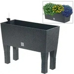 Prosperplast Polyrattan-Blumenbank mit Bew&auml;sserung 80cm Pflanzkasten Blumenkasten
