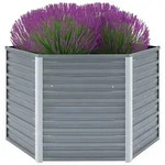 vidaXL Garten-Hochbeet Verzinkter Stahl 129x129x77 cm Grau