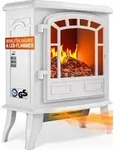 MONZANA&reg; Elektro-Kamin mit Heizung und Kaminfeuer-Effekt 2000W wei&szlig;