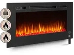 BALDERIA Fiamma 40 Elektrokamin, Elektrischer Einbaukamin, LED Flammeneffekt, Heizung