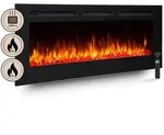 BALDERIA Fiamma 60 Elektrokamin, Elektrischer Einbaukamin, LED Flammeneffekt, Heizung