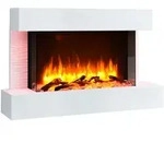 BALDERIA Aidan Elektrokamin,Elektrischer Wandkamin, LED Flammeneffekt, Heizung, Wei&szlig;