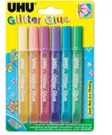 UHU Glitzerkleber Glitter Glue Shiny, Inhalt: 6 x 10 ml