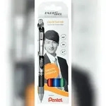Pentel Liquid Gel-Tintenroller EnerGel 4er Set, schwaz, rot, blau gr&uuml;n