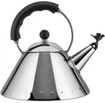 9093, edelstahlkessel mit schwarzer pfeife, alessi