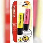 Textmarker - STABILO BOSS ORIGINAL - 2er Pack - gelb, pink