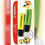 Textmarker - STABILO BOSS ORIGINAL - 2er Pack - gelb, gr&uuml;n