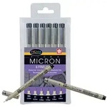 SAKURA POXSDK6 Fineliner PIGMA MICRON 6er Etui schwarz(S-T)