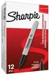 SHARPIE&reg;Fein Permanent Marker S0810930 Schwarz 12er Schachtel