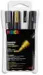 Uni-Ball 10.1.0612, Schwarz, Gold, Silber, Wei&szlig;, Mehrfarbig, 4 Farben, Medium,