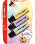 Textmarker - STABILO BOSS ORIGINAL Pastel - 3er Pack - pudriges Gelb, Schimmer...