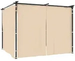 vidaXL Pavillon mit Vorh&auml;ngen 3 x 3 m Creme Stahl