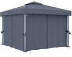vidaXL Pavillon mit Vorhang 3x3 m Anthrazit Aluminium