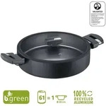 Berndes Servierpfanne mit Glasdeckel b.green Alu Recycled Induction schwarz 28 cm