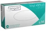 BINGOLD Vinyl 45PLUS Einweghandschuhe Transparent puderfrei 100 St&uuml;ck : M