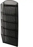 helit Wand-Prospekthalter Mesh H6260095 DIN A4 5F&auml;cher Stahl sw