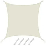 UPF50+ Sonnensegel 3x3 Polyester Quadratisch Wasserabweisend Garten Balkon Beige