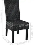 vidaXL Esszimmerst&uuml;hle 2 Stk. Kubu Rattan und Mangoholz : Farbe - Schwarz
