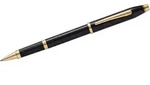 Cross Rollerball Century II Schwarz-Lack 23Kt. Applikationen Geschenkbox