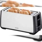 Cloer 3579 Toaster f&uuml;r 4 XXL-Scheiben, Edelstahl/Schwarz