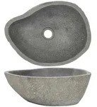 vidaXL Waschbecken Flussstein Oval (37-46)x(29-36) cm