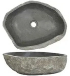 vidaXL Waschbecken Flussstein Oval (45-53)x(34-41) cm