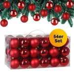 Casaria Weihnachtskugeln 54tlg. - rot