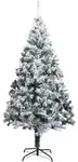 vidaXL K&uuml;nstlicher Weihnachtsbaum Beschneit Gr&uuml;n 240 cm PVC