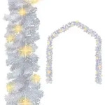 vidaXL Weihnachtsgirlande mit LED-Lichtern 5 m Wei&szlig;
