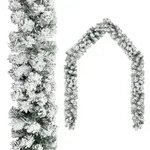 vidaXL Weihnachtsgirlande mit Schnee Gr&uuml;n 20 m PVC
