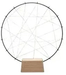 Konstsmide LED Metallsil. "kleiner Ring", mit Holz-Fu&szlig;, schwarz, mit schwarzem