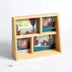 walther + design Rustic Portrait Galerierahmen, natur, je 2 X 10x15 + 10x10 cm