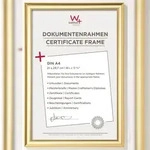 walther + design Trendstyle Kunststoff Bilderrahmen, gold, 21 x 29,7 cm