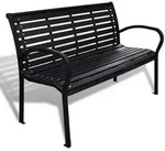 vidaXL Gartenbank 125 cm Stahl und WPC Schwarz