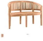M&ouml;bilia Gartenbank 120 cm | Bananenbank 2-Sitzer aus Teak Holz | B 120 x T 53...