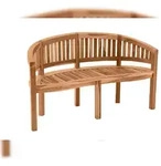 M&ouml;bilia Gartenbank 150 cm | Bananenbank 3-Sitzer aus Teak Holz | B 150 x T 61...