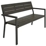 tectake Gartenbank Line 2-Sitzer mit Aluminiumrahmen 128x59x88cm Dunkelgrau