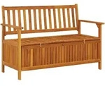 vidaXL Gartenbank mit Stauraum 120 cm Massivholz Akazie