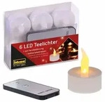 Idena LED Teelichter batteriebetrieben mit Fernbedienung &Oslash;4x4,5cm 6 St&uuml;ck