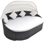 vidaXL Garten-Sonneninsel mit Sonnendach Poly Rattan Braun